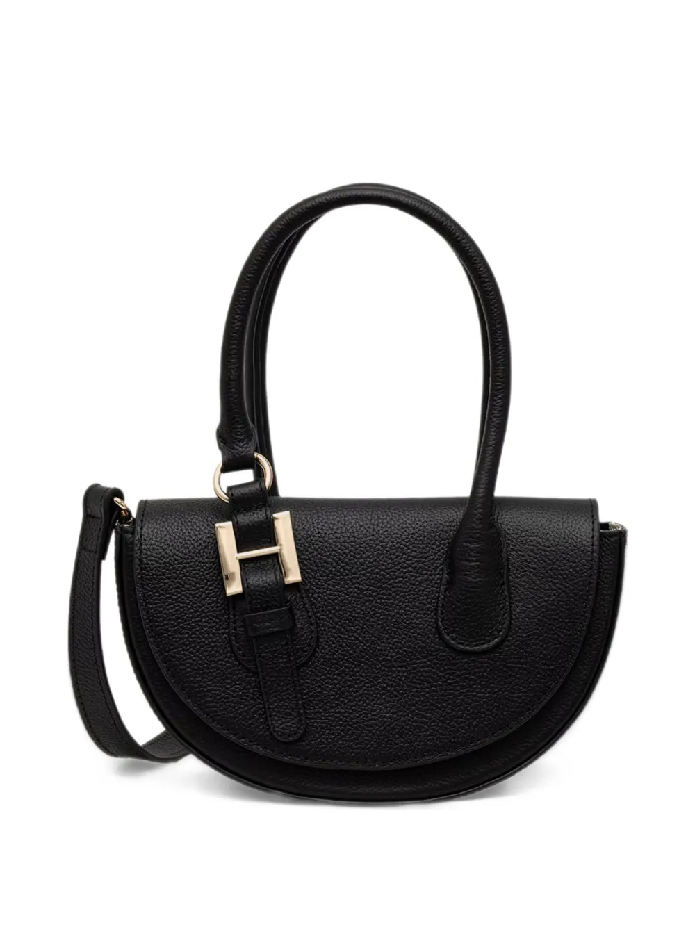 Silvian Heach x New Martina logo-plaque pebbled tote bag Zwart