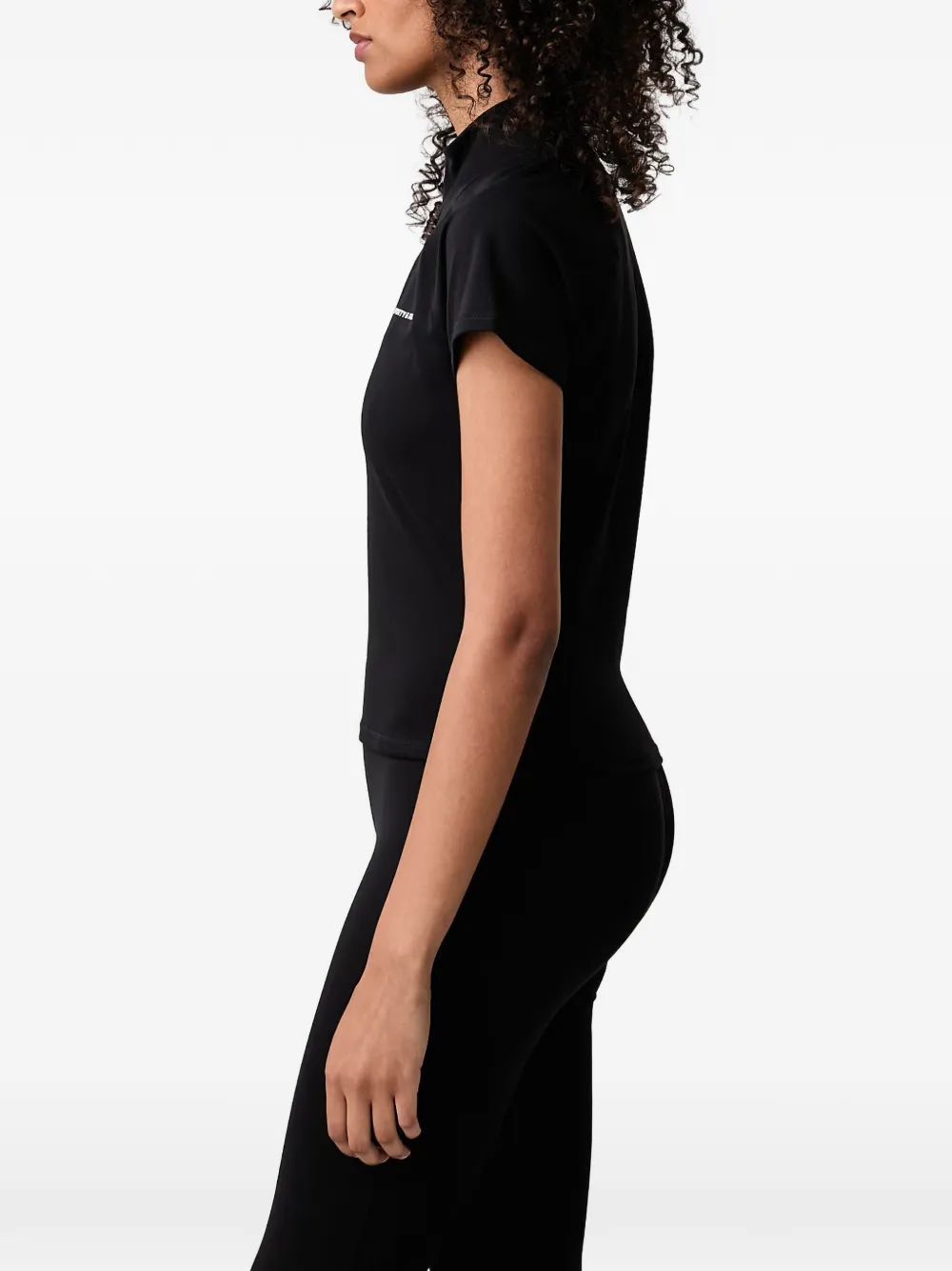 Sporty & Rich Fifi Bold zip-up T-shirt Zwart
