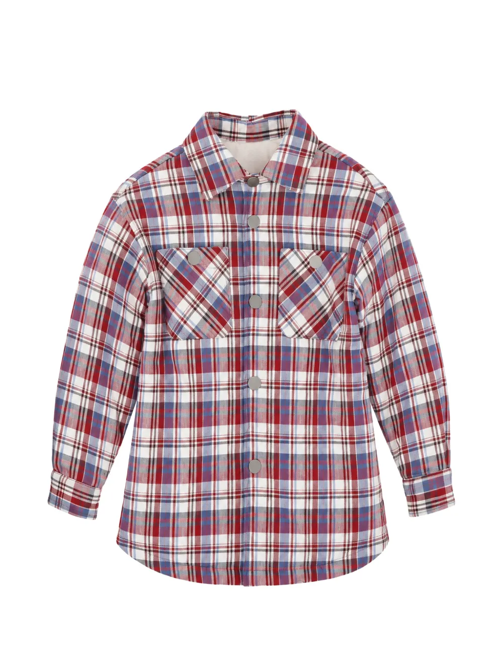DONDUP KIDS check-pattern button-up shirt Rood