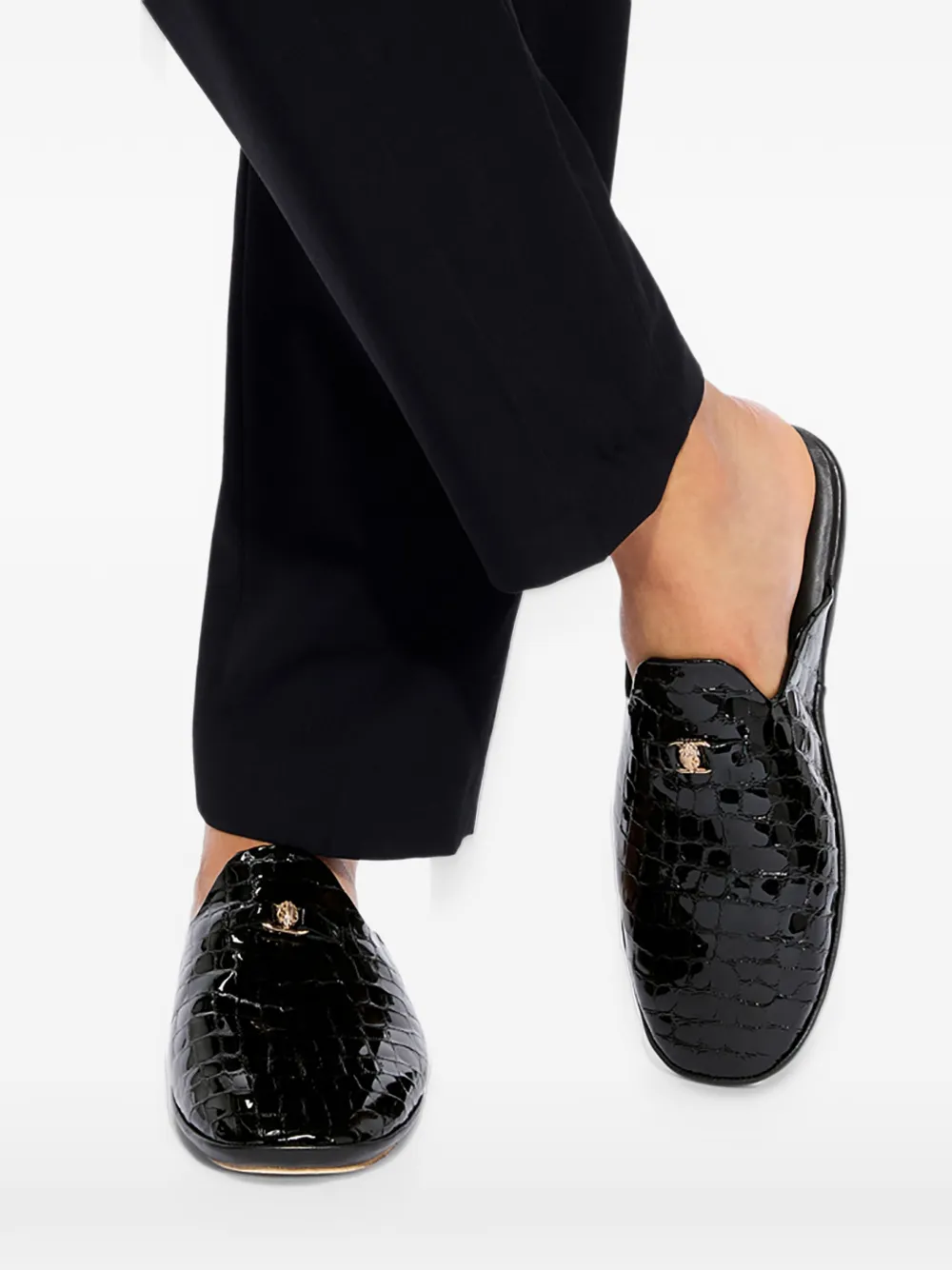 Kurt Geiger London Slippers Savoy con effetto coccodrillo - Nero
