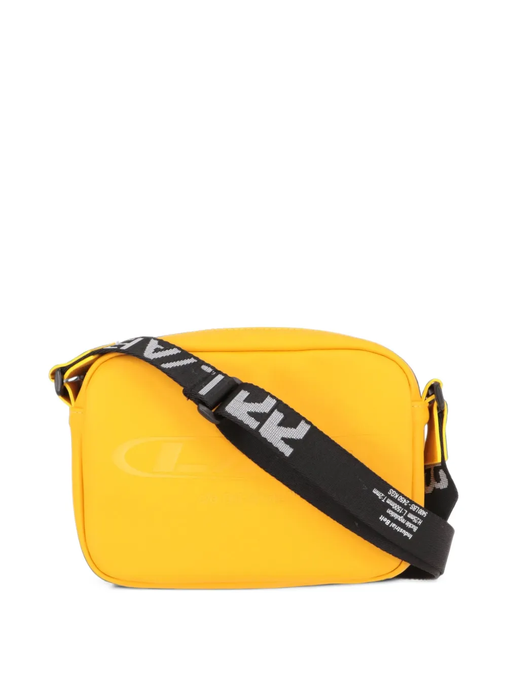 L/ab c/o Off-White logo-embossed industrial-strap shoulder bag - Giallo
