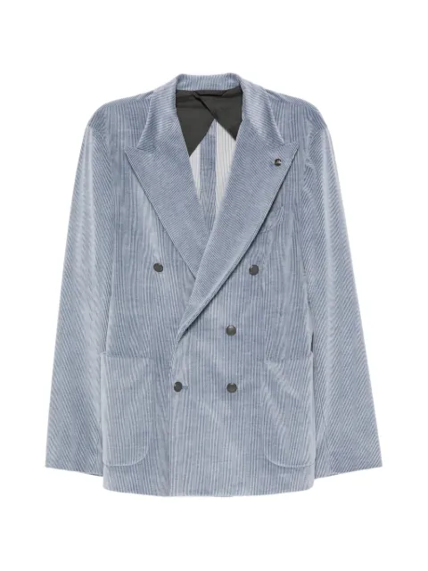 Peserico double-breasted corduroy-texture blazer