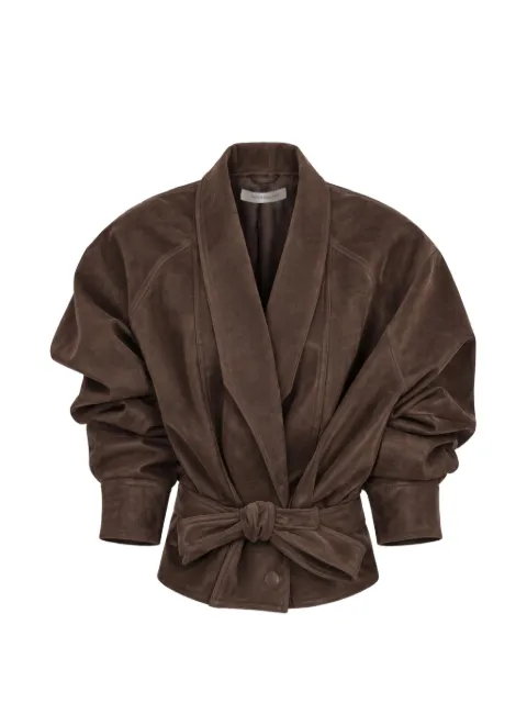 Nineminutes The Box Tabacco belted coat