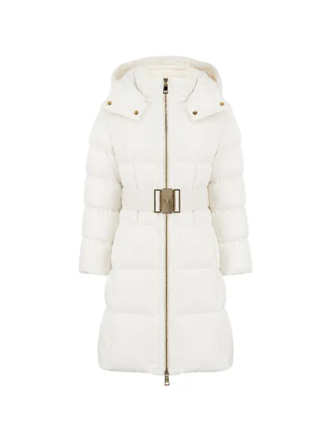 Elisabetta Franchi La Mia Bambina belted hooded puffer jacket