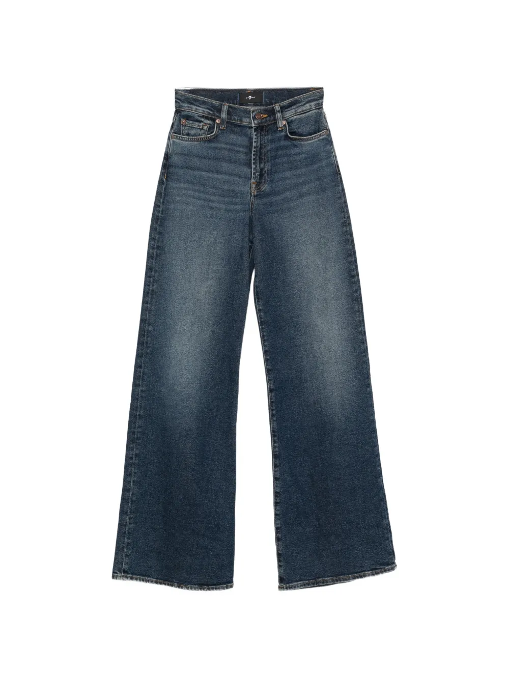 7 For All Mankind Jeans Lotta a gamba ampia con effetto schiarito - Blu