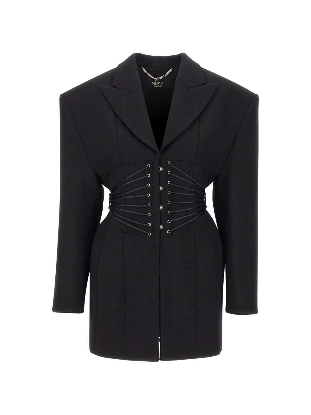 NISSA sculpted wool blazer - Schwarz