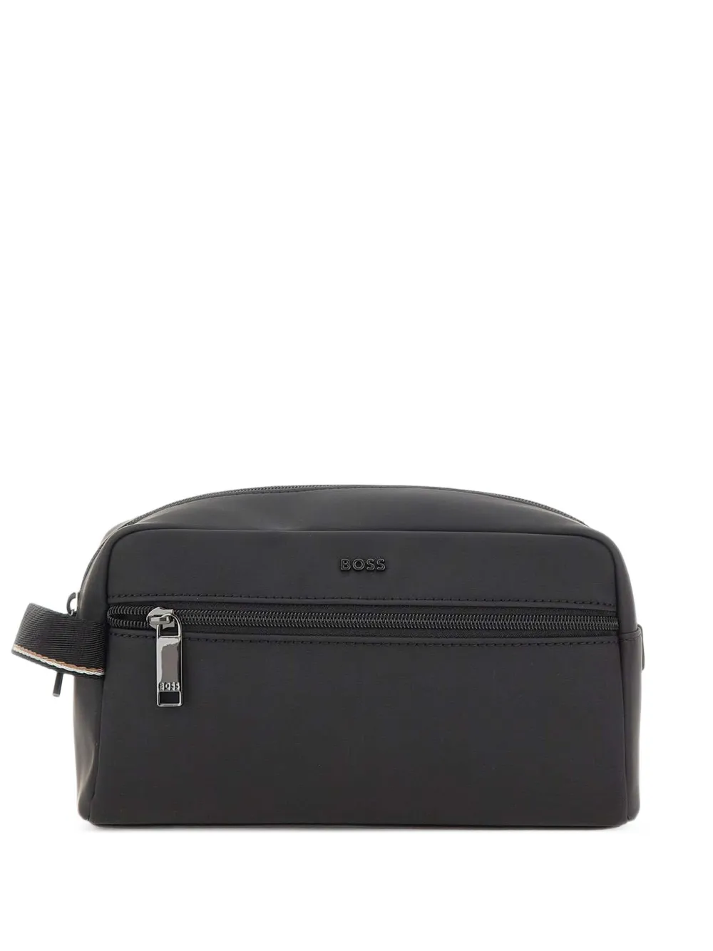 BOSS Zeph logo-plaque wash bag Zwart