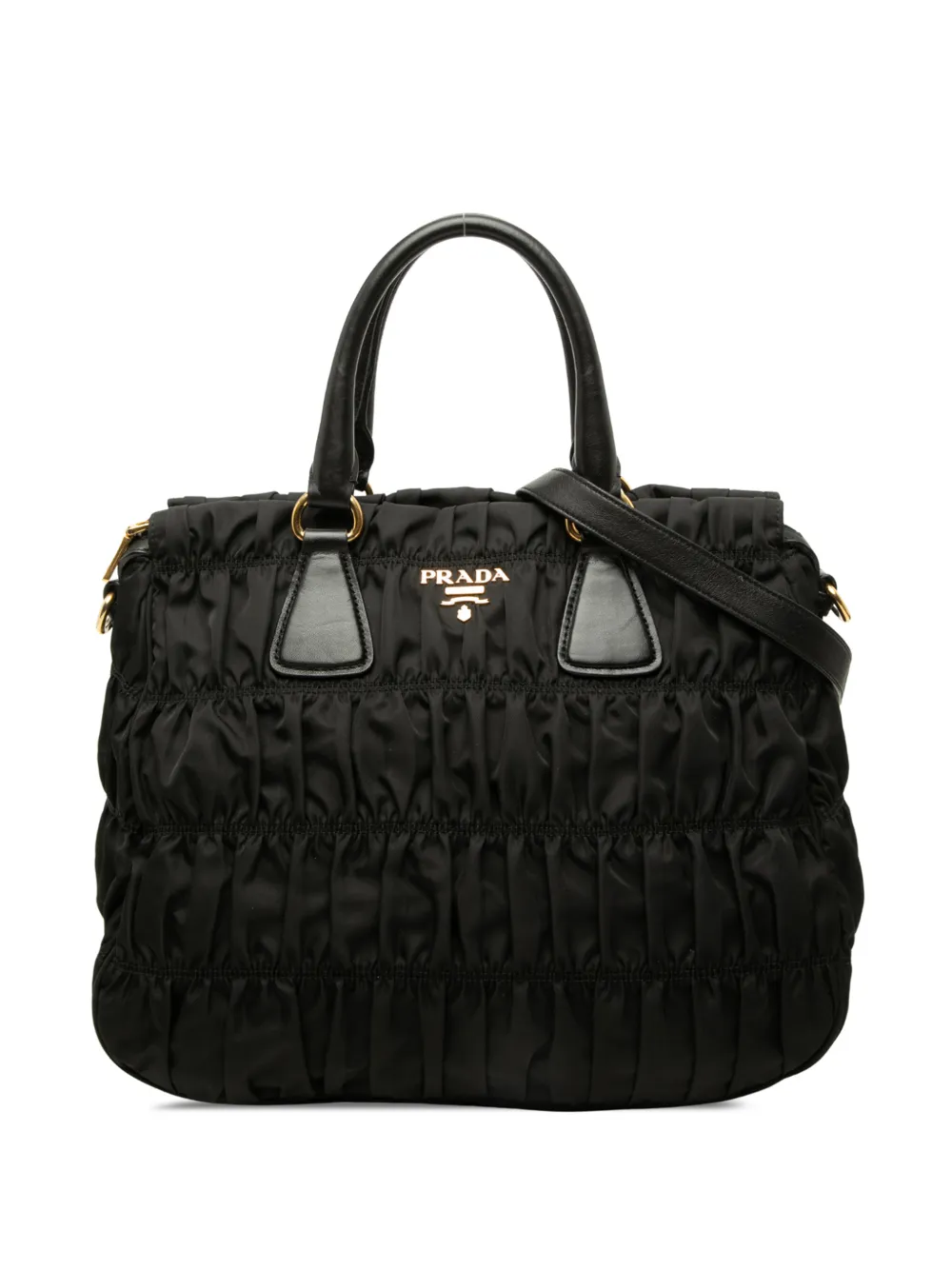 Prada Pre-Owned 2000-2026 Tessuto Gaufre satchel - Nero
