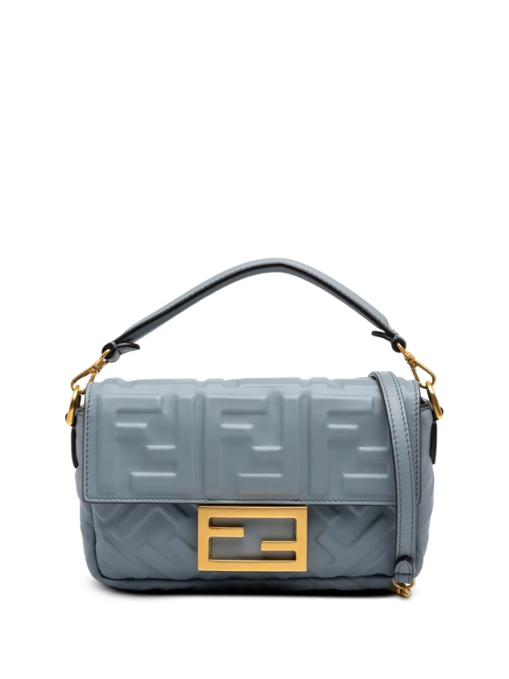 Fendi Pre-Owned 2010-2026 Mini Zucca Embossed Leather Baguette satchel - Grau