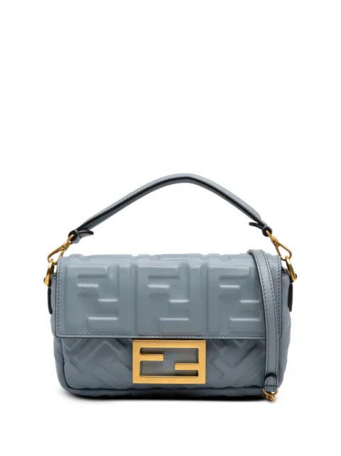 Fendi Pre-Owned شنطة باغيت جلد صغيرة بنقش زوكا وحمالة كتف 2010-2026