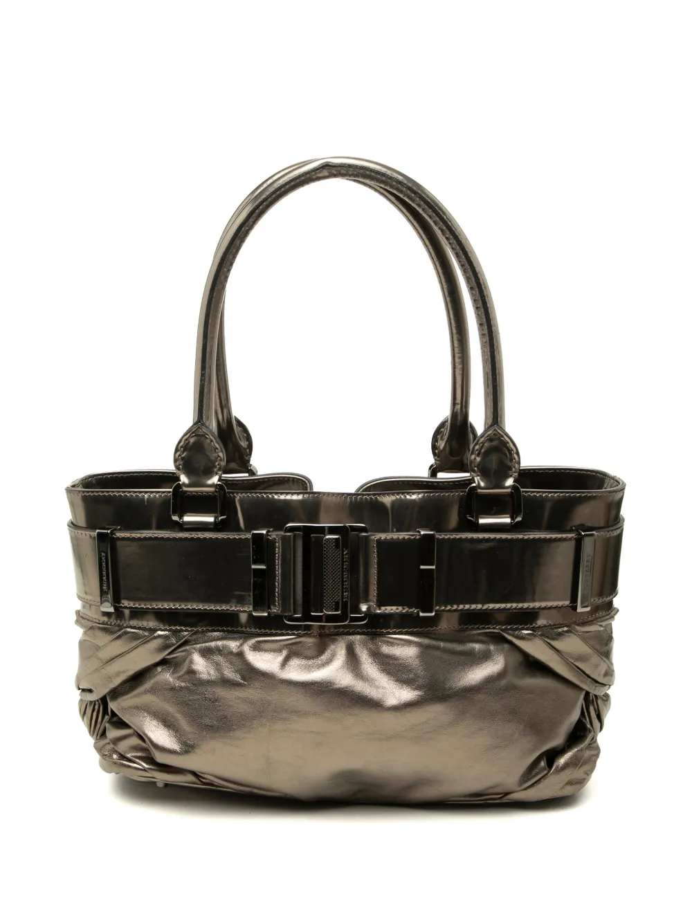 Burberry Pre-Owned 2000-2017 Small Metallic Pleated Calfskin Healy tote bag - Brown