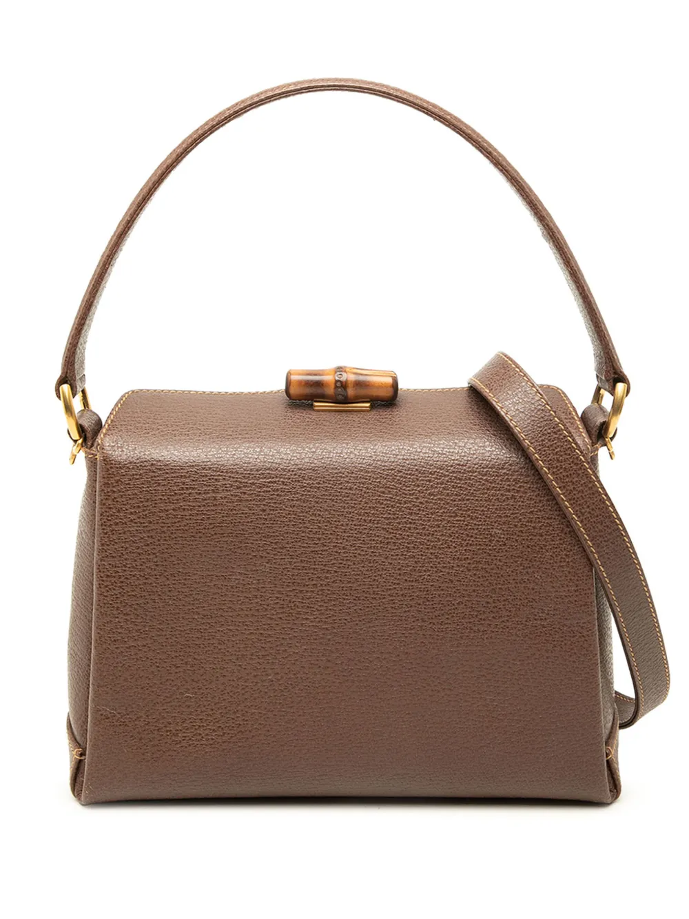 Gucci Pre-Owned 20th Century Grained Calfskin Bamboo satchel - Braun