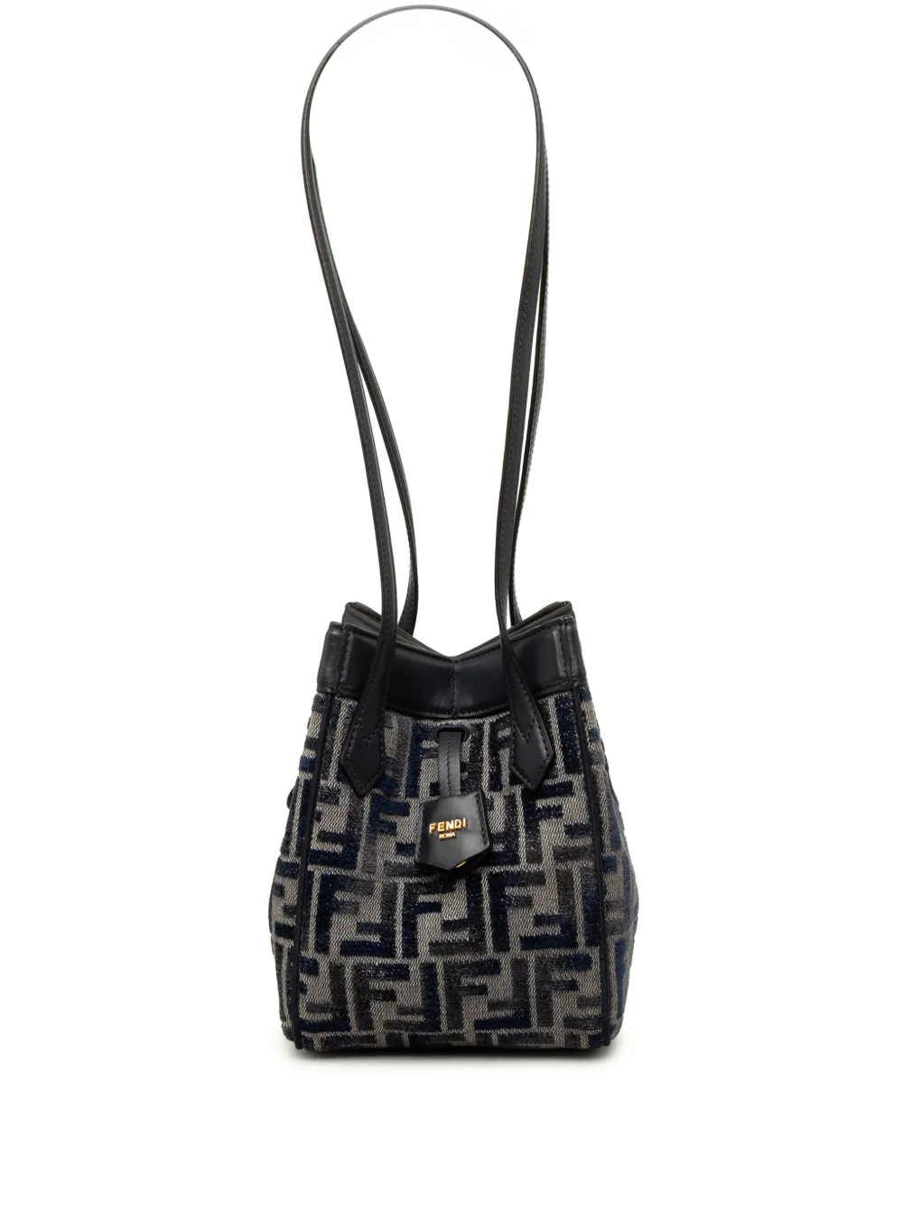 Fendi Pre-Owned 2010-2026 Mini Zucca Chenille Origami shoulder bag - Grigio