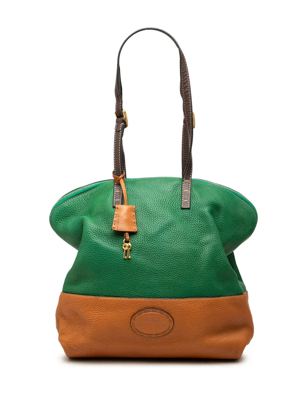Fendi Pre-Owned 2010-2026 Medium Leather 2Bag Colorblock tote bag - Braun