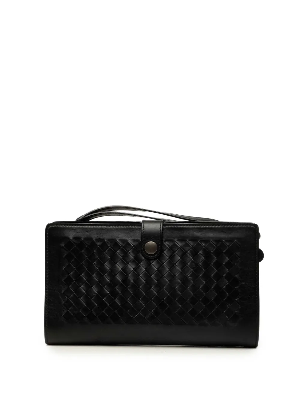 Bottega Veneta Pre-Owned 2012-2026 Intrecciato Trimmed Nappa clutch bag - Black