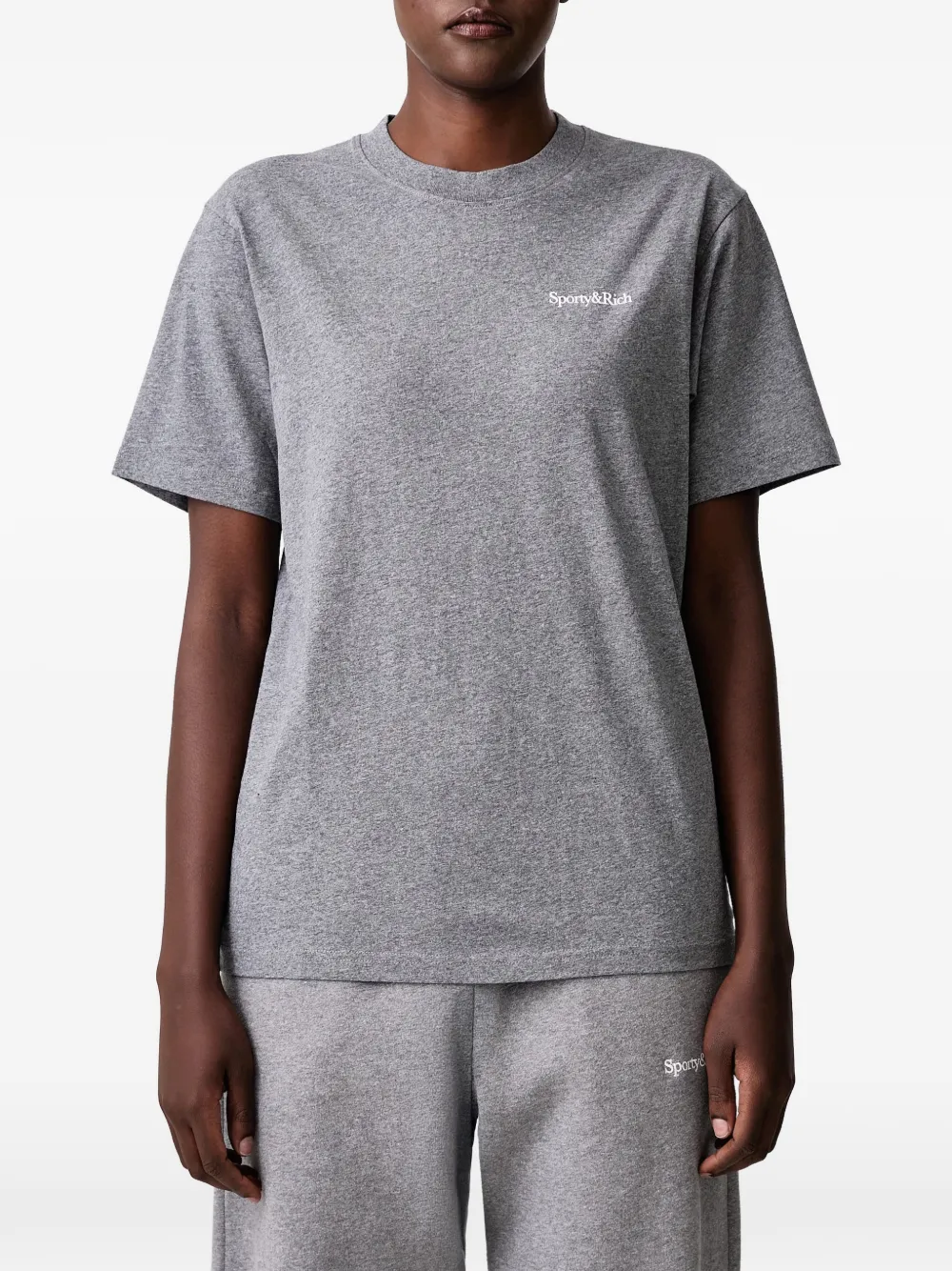 Sporty & Rich Cameron Serif logo-print T-shirt Grijs