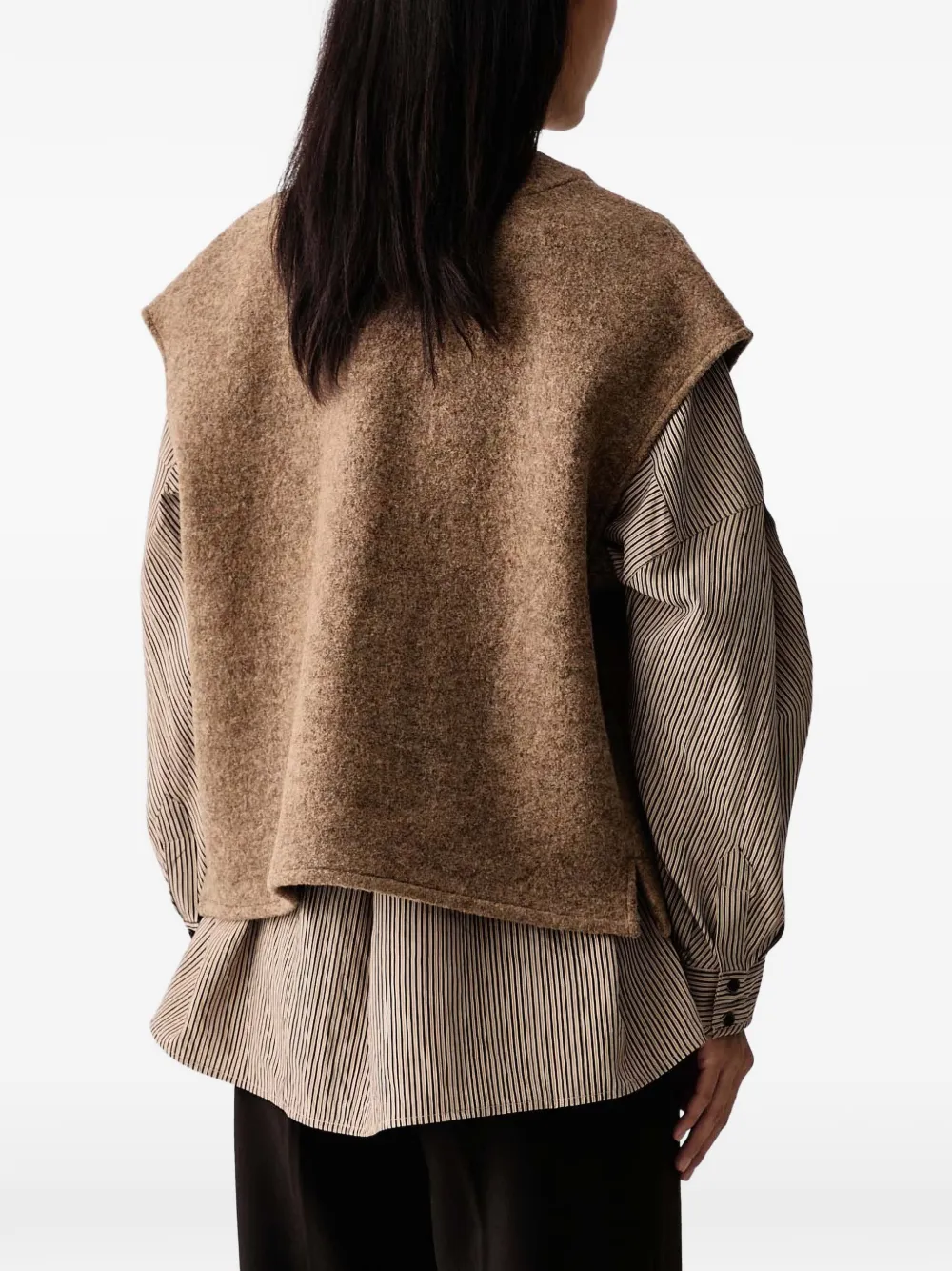 Sessùn Hanzo button-up sleeveless jacket Bruin