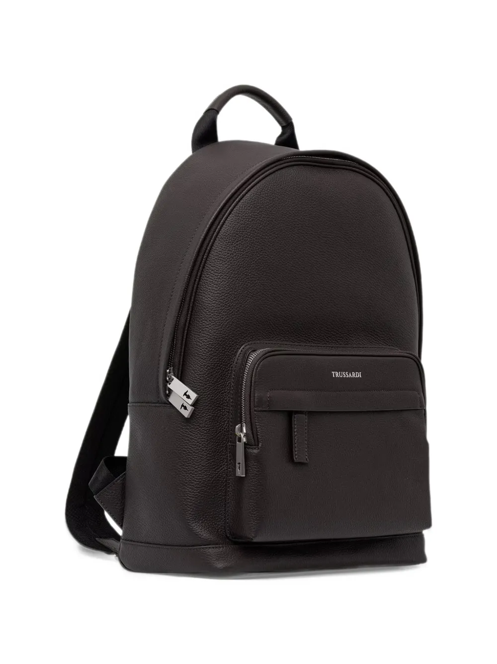 Trussardi Office pebbled leather backpack Bruin
