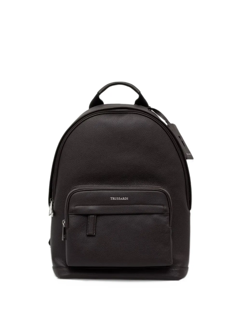 Trussardi Office pebbled leather backpack - Marrone