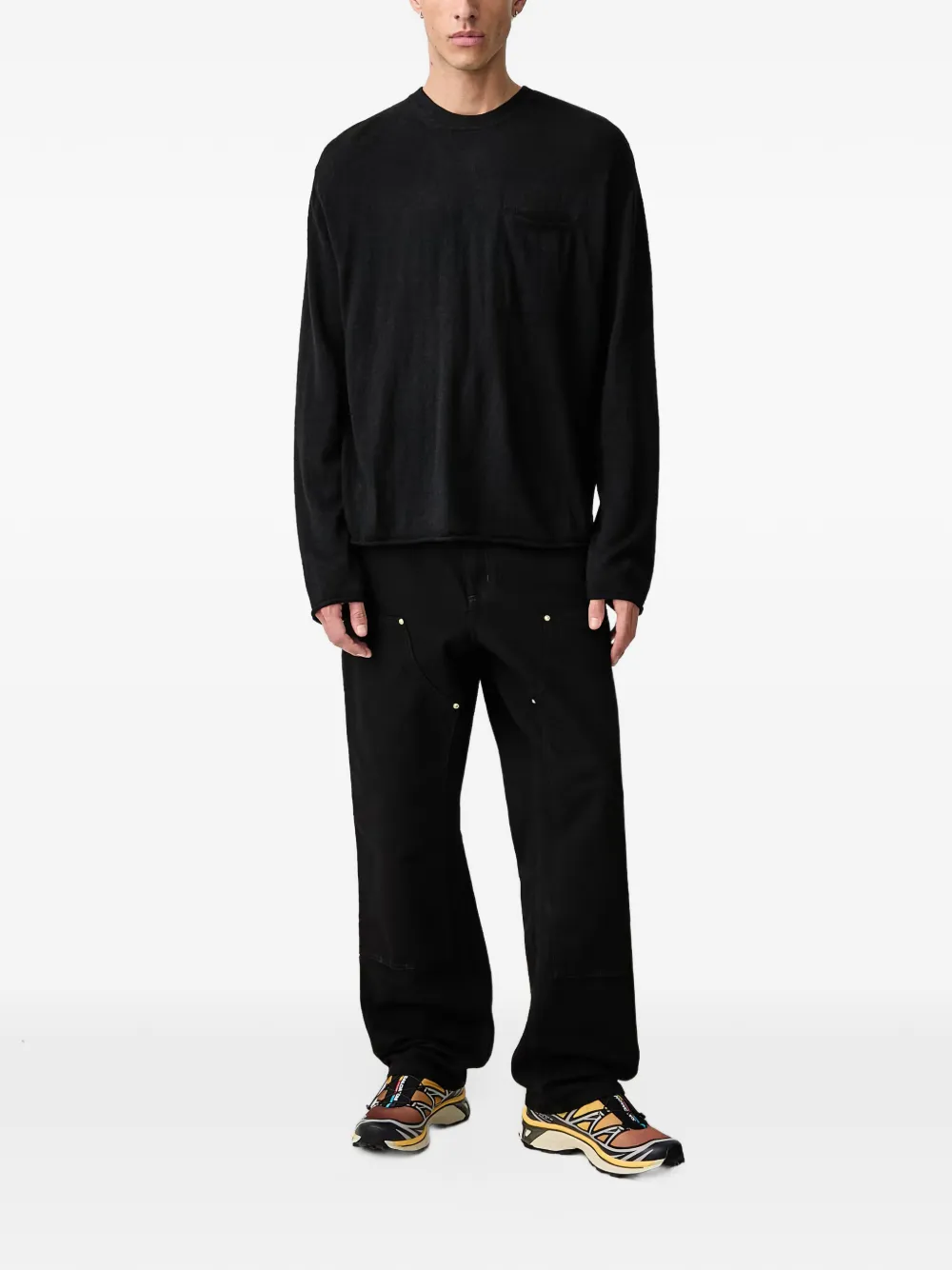 Represent GH knitted long-sleeve top Zwart