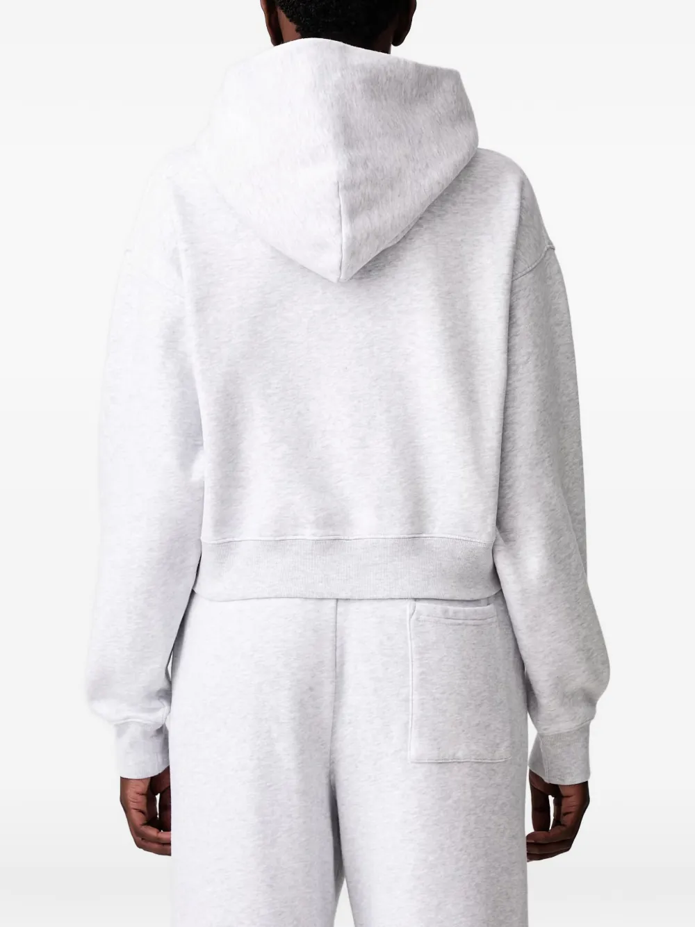 Sporty & Rich logo-embroidered hoodie Grijs
