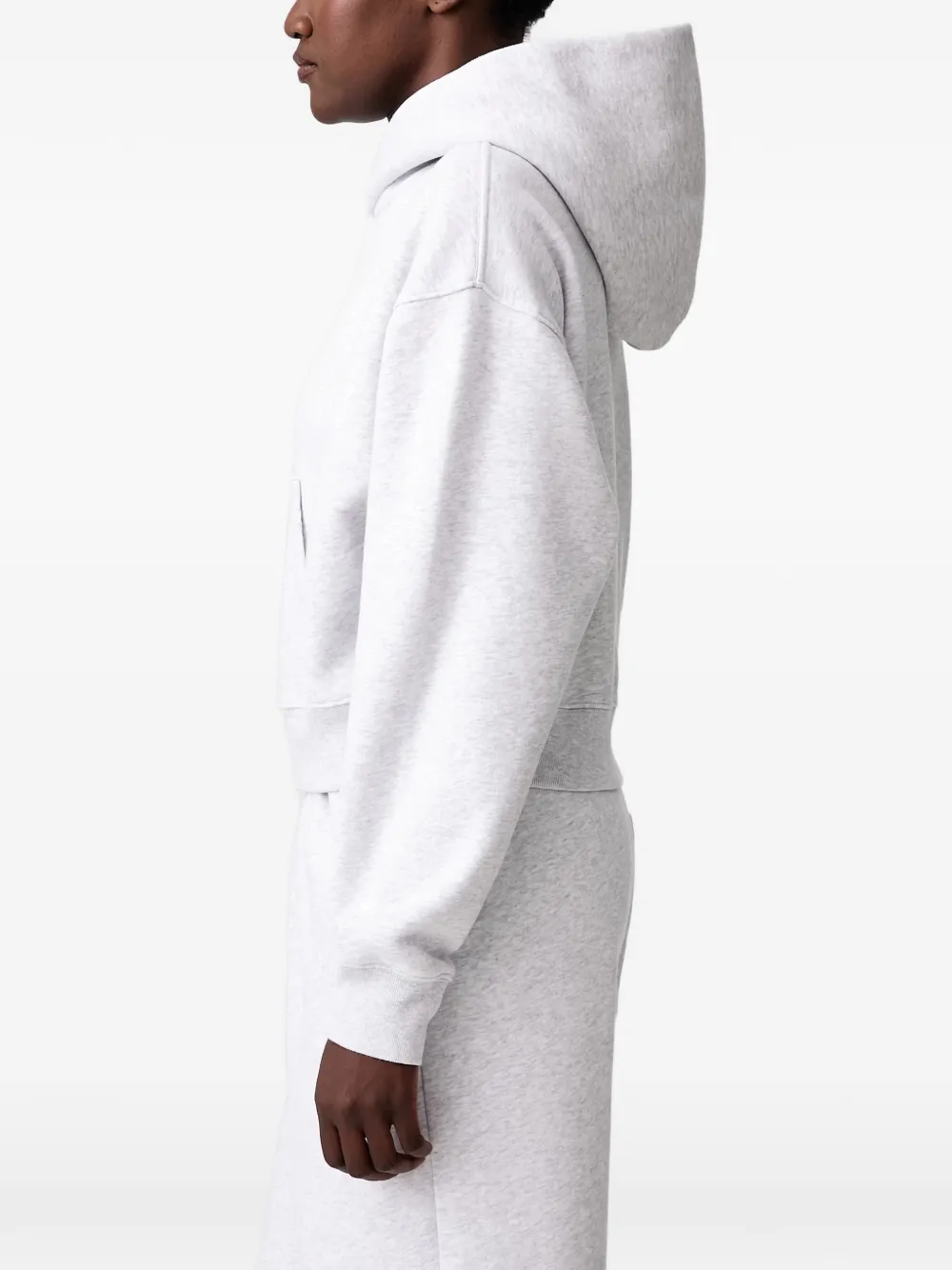 Sporty & Rich logo-embroidered hoodie Grijs