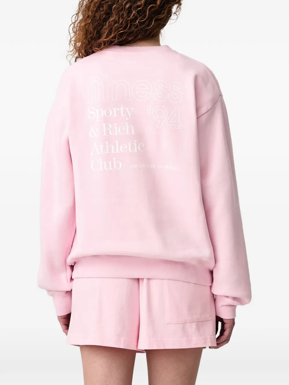 Sporty & Rich logo-print sweatshirt Roze