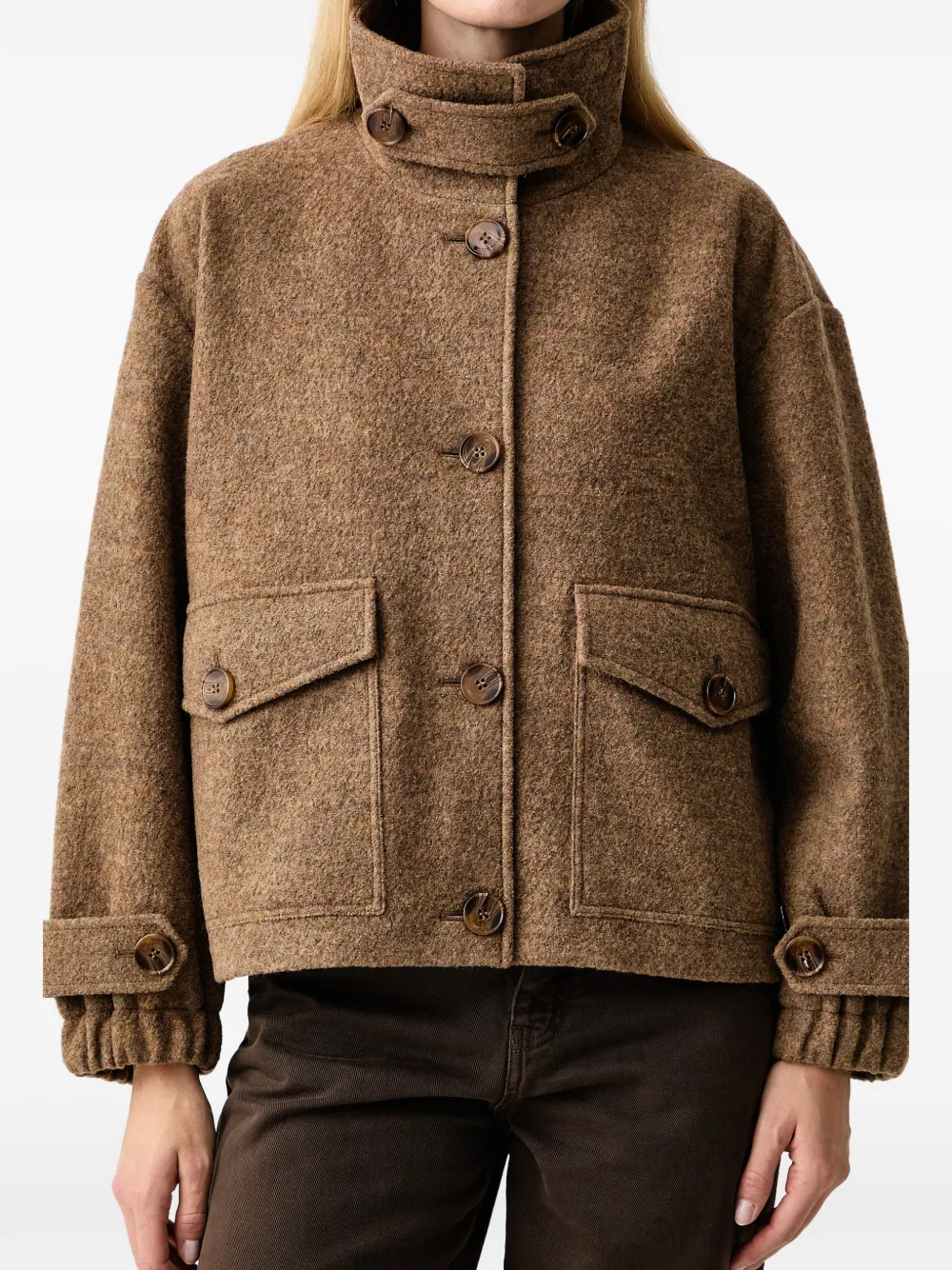 Sessùn Hattson button-up pocket-detail jacket Bruin