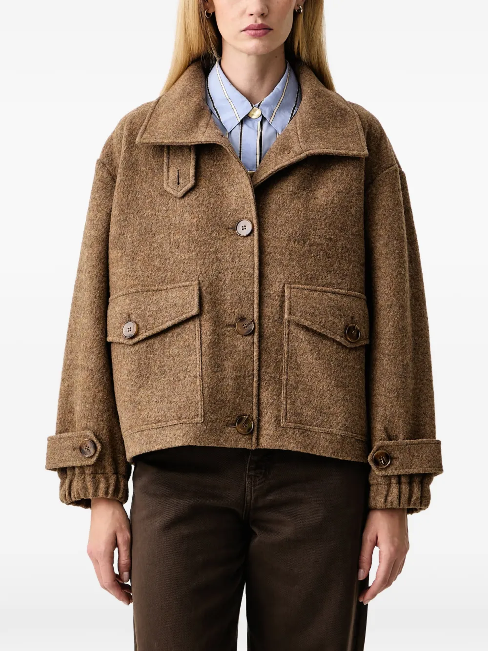 Sessùn Hattson button-up pocket-detail jacket - Brown