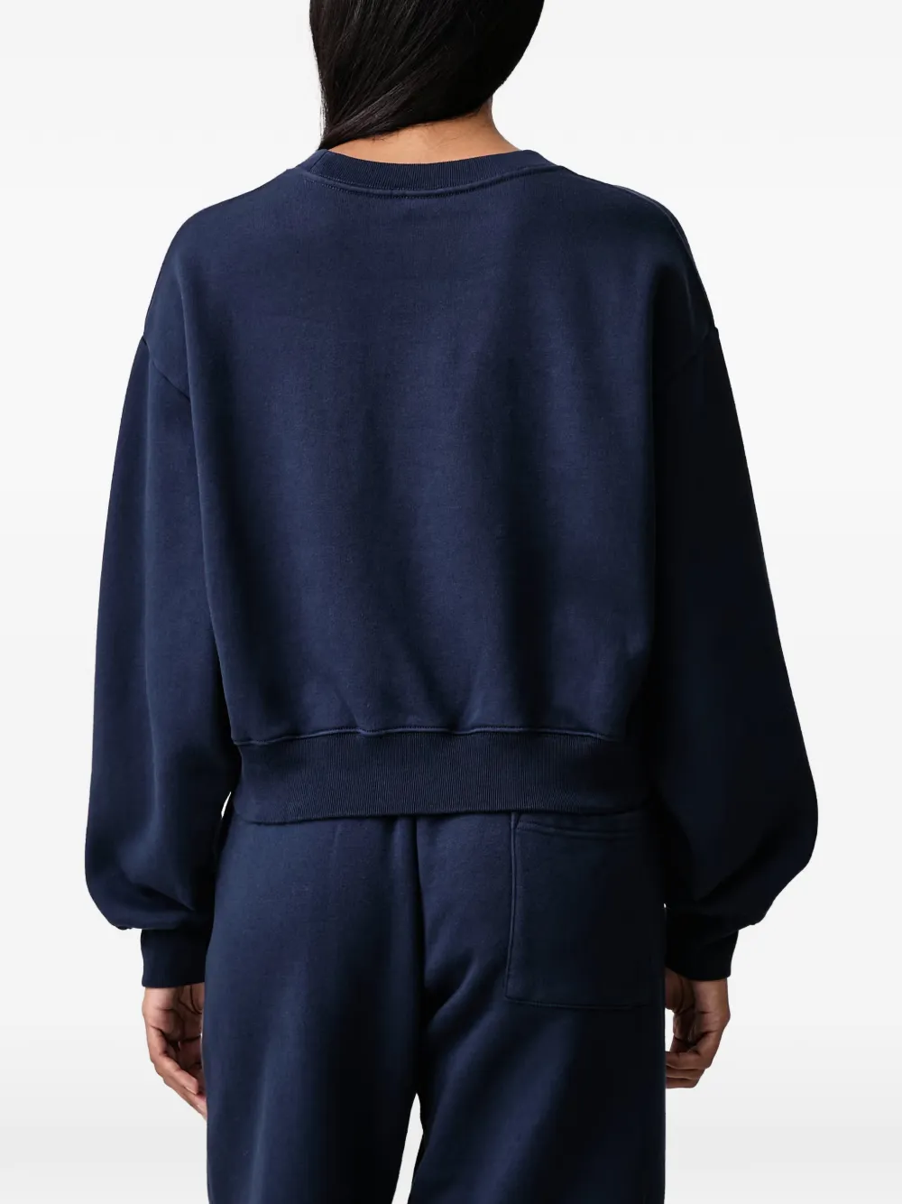 Sporty & Rich logo-print cropped sweatshirt Blauw