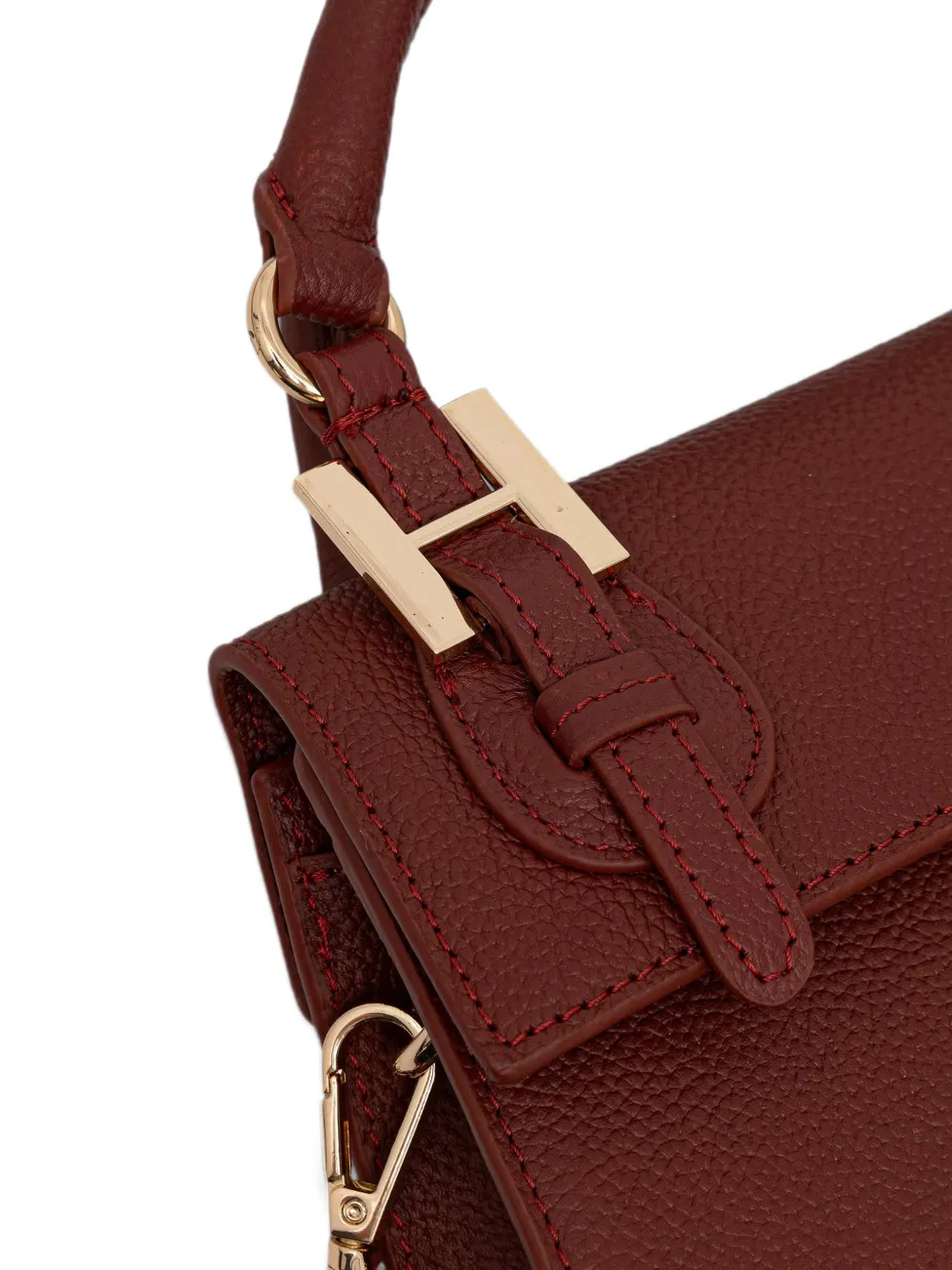Silvian Heach x New Martina grained-effect buckle-detail tote bag Rood