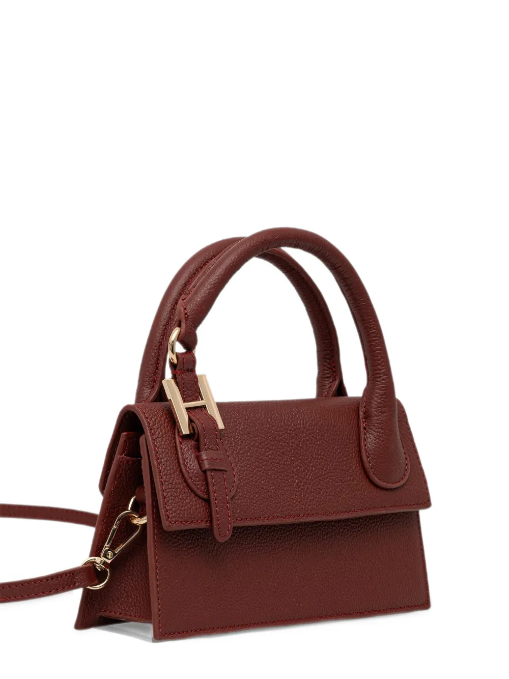 Silvian Heach x New Martina grained-effect buckle-detail tote bag Rood