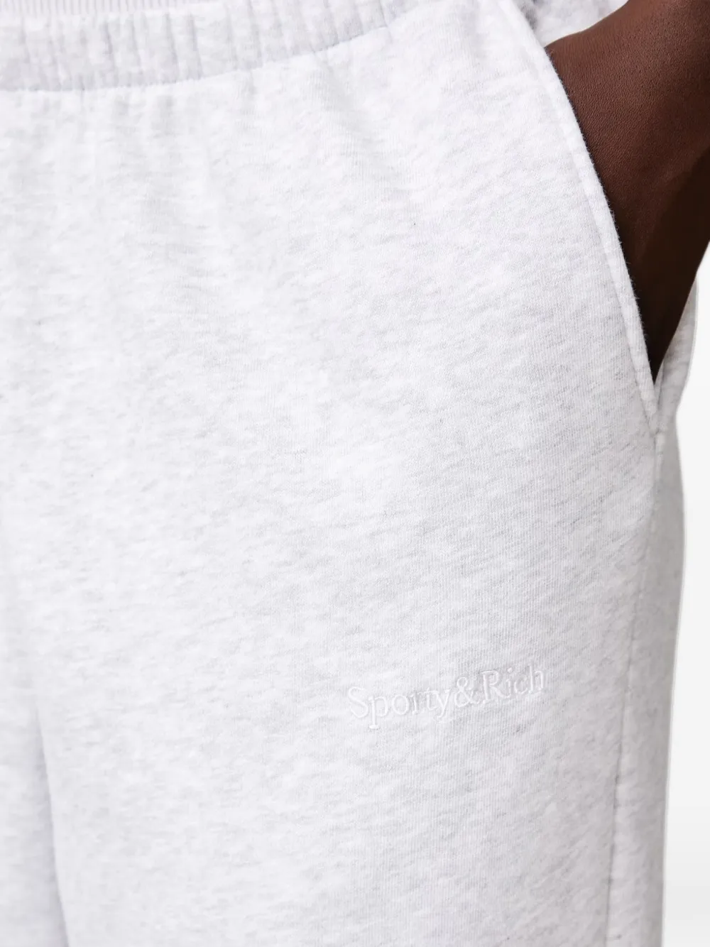 Sporty & Rich Bennett Serif logo-embroidered track pants Grijs