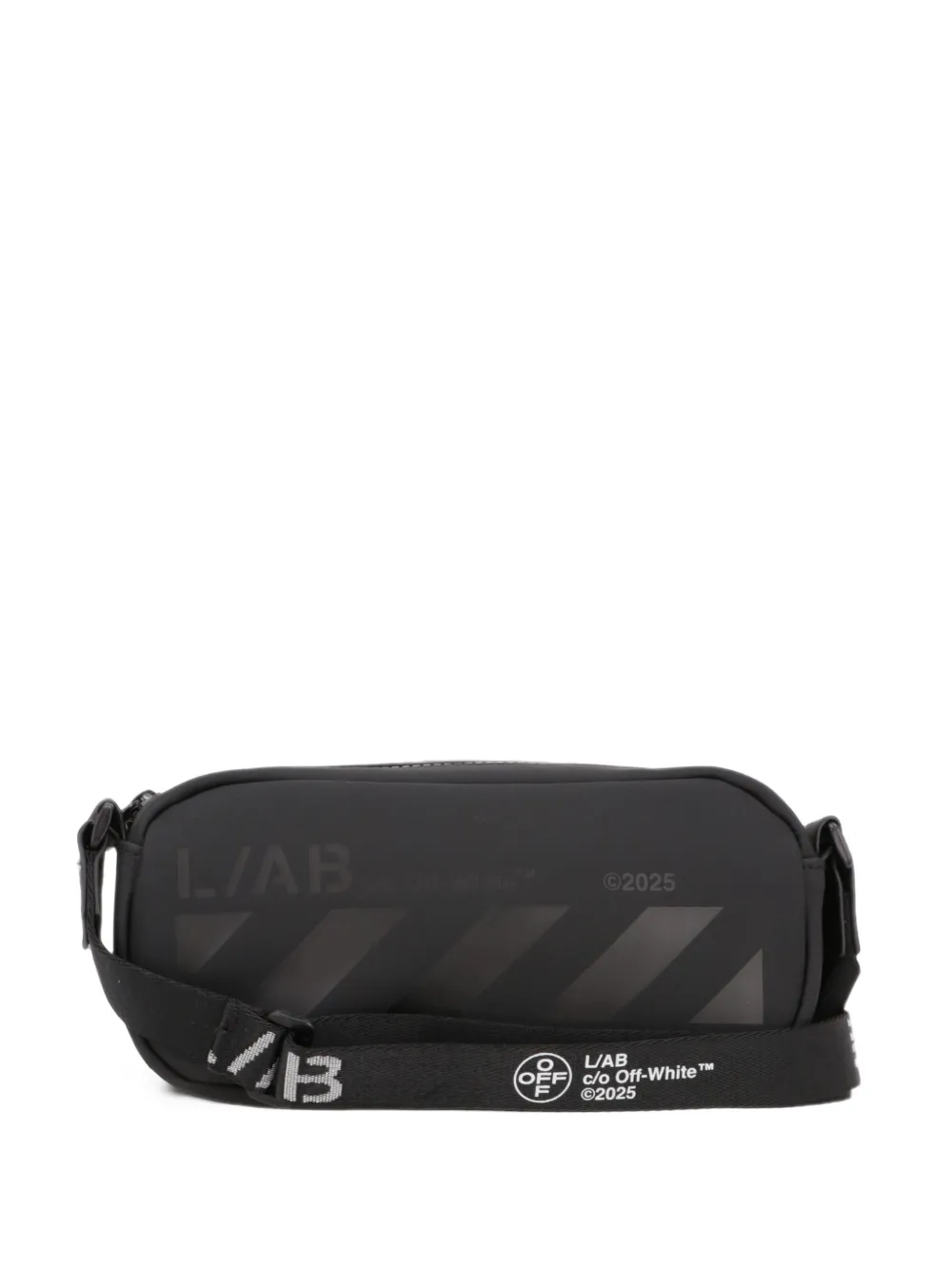 L/ab c/o Off-White oval logo-print crossbody bag - Nero