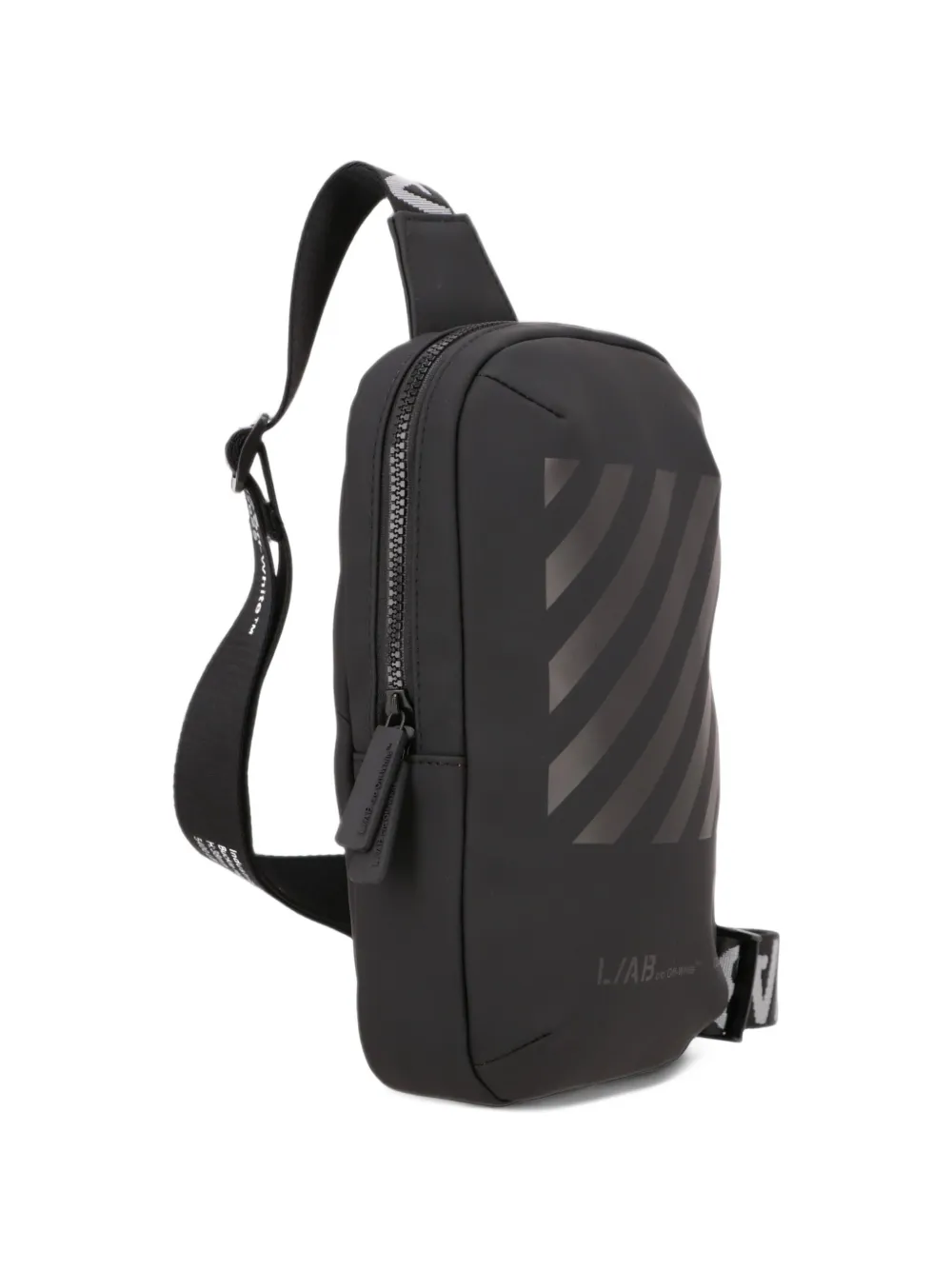 L ab c o Off-White logo-strap messenger bag Zwart