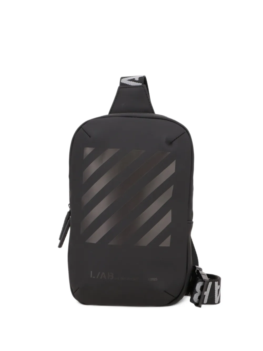 L/ab c/o Off-White Off-White logo-strap messenger bag - Nero