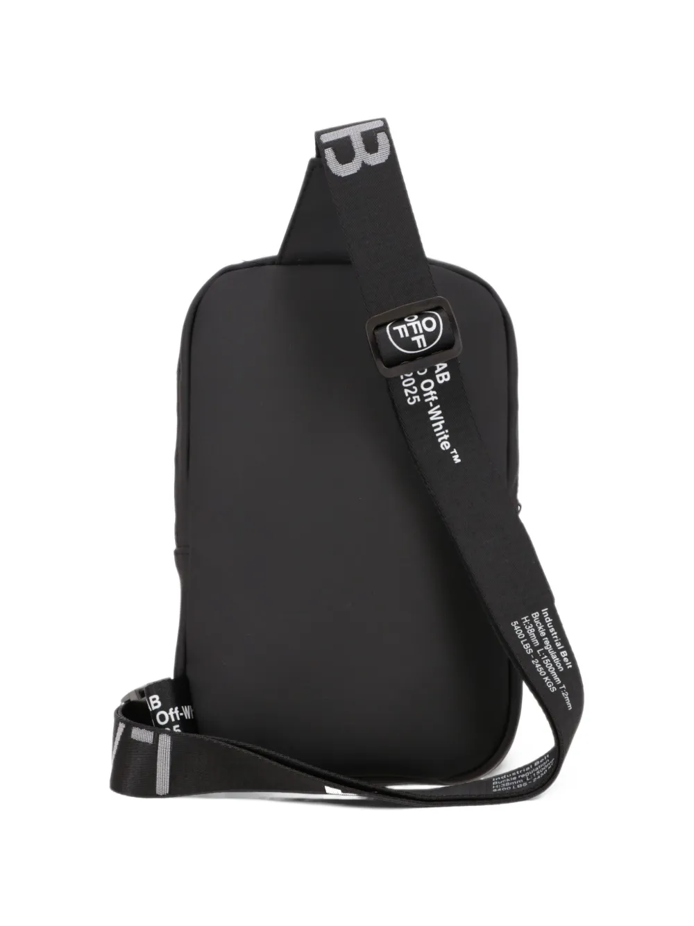 L ab c o Off-White logo-strap messenger bag Zwart