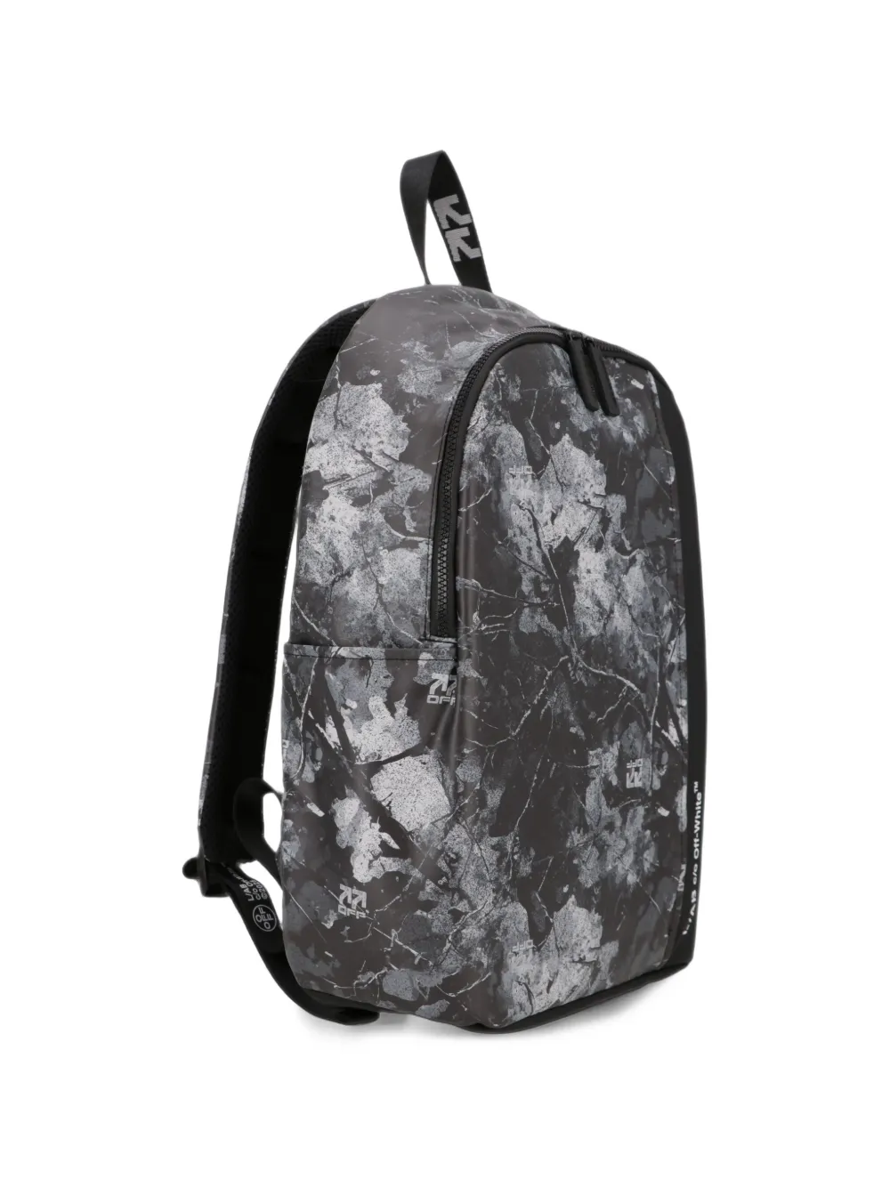 L ab c o Off-White Port marble-print backpack Zwart