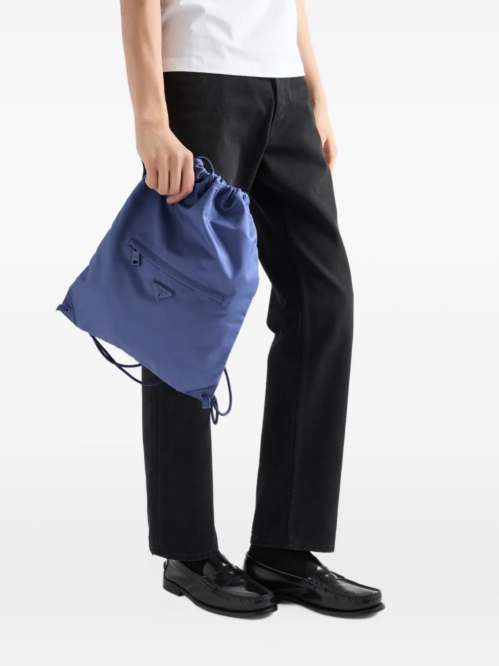 Prada Re-Nylon drawstring backpack Blauw