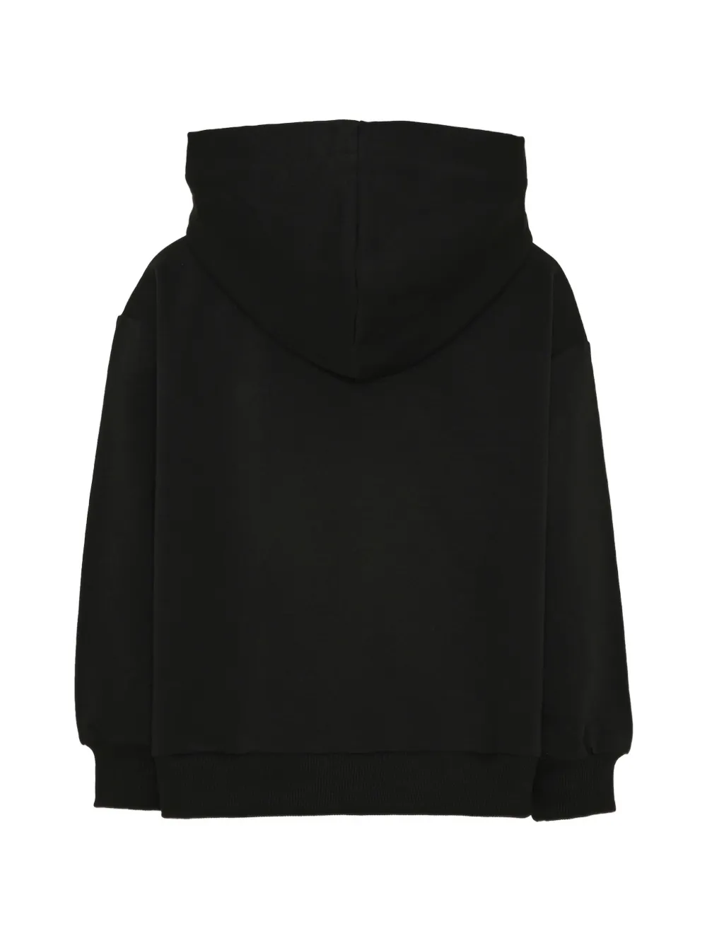 Pinko Kids Hoodie met logo van stras Zwart