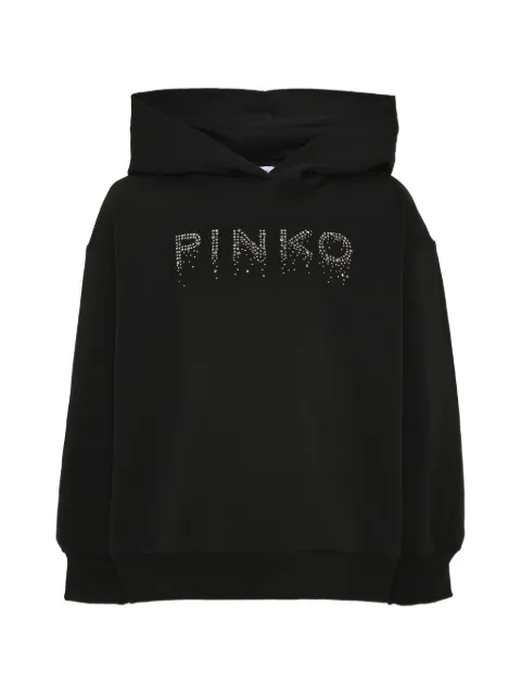Pinko Kids rhinestone-logo hoodie