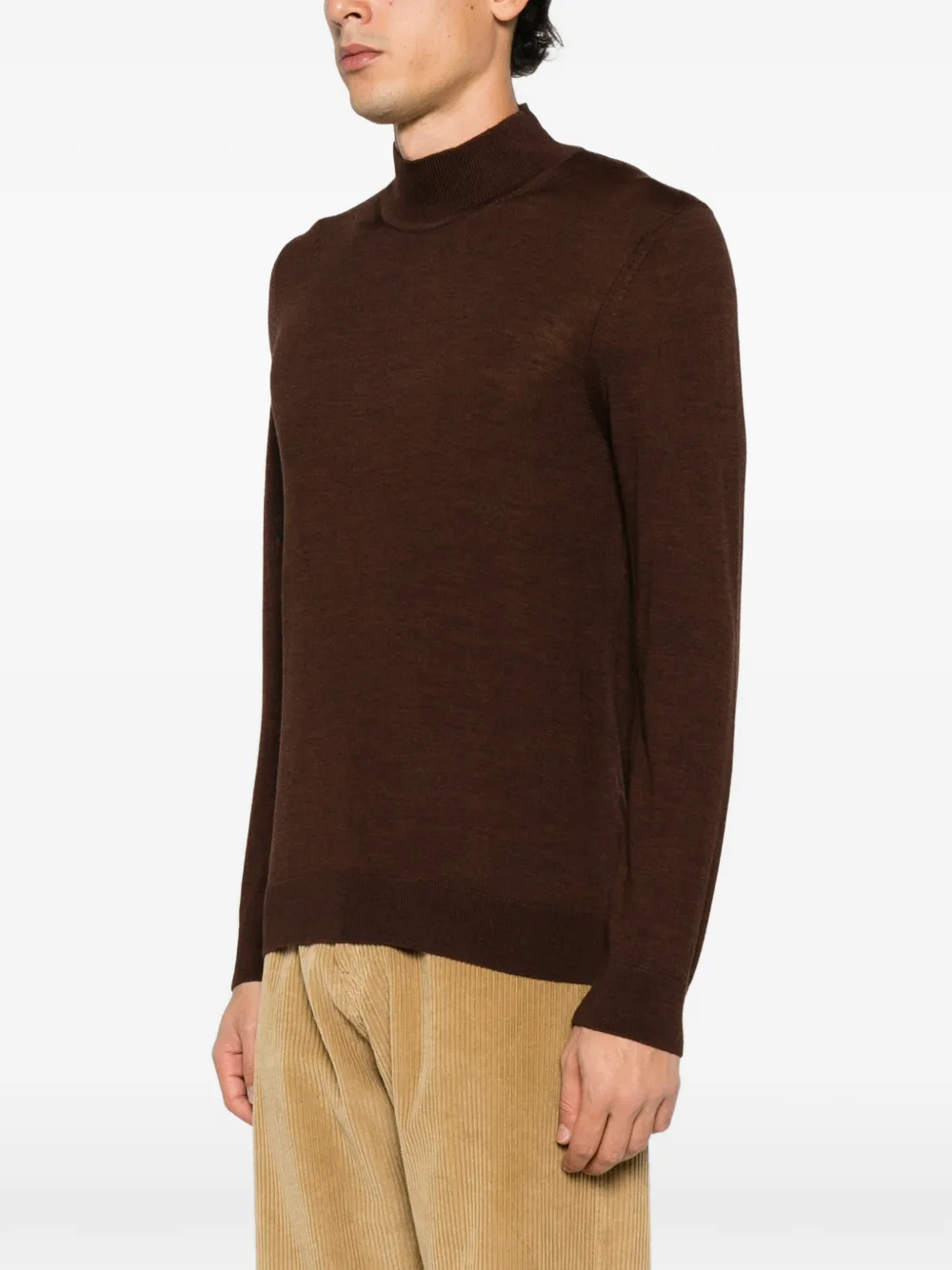 Alberto Gozzi high-neck wool sweater - Marrone