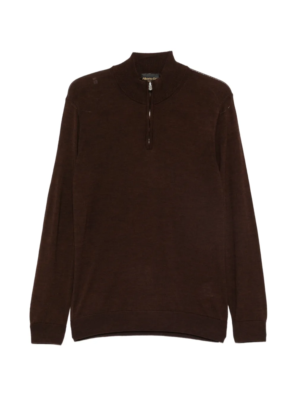 Alberto Gozzi quarter-zip wool sweater - Marrone