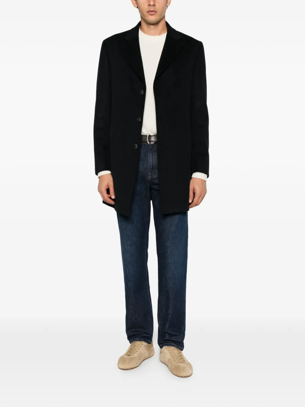 Alberto Gozzi single-breasted notched-lapel coat - Blue