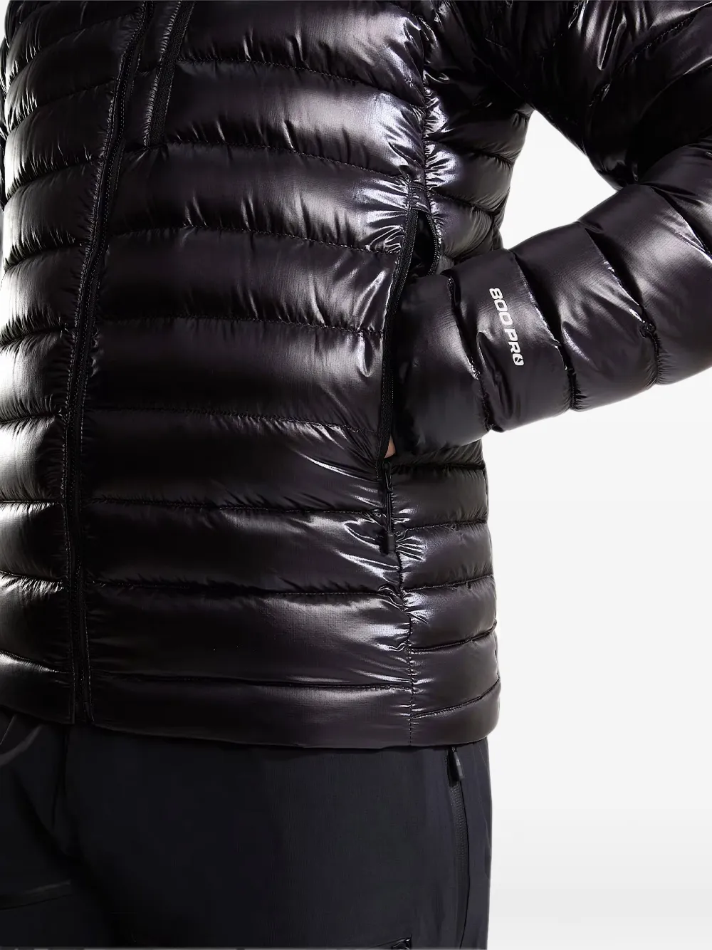 The North Face Summit Series quilted hooded jacket Zwart
