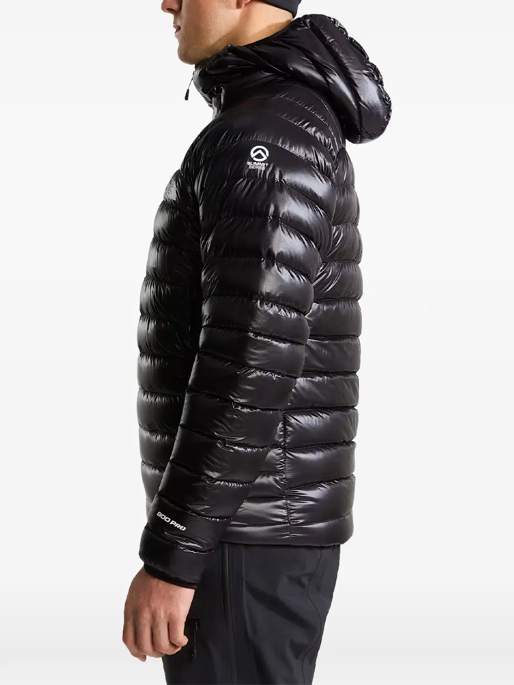 The North Face Summit Series quilted hooded jacket Zwart