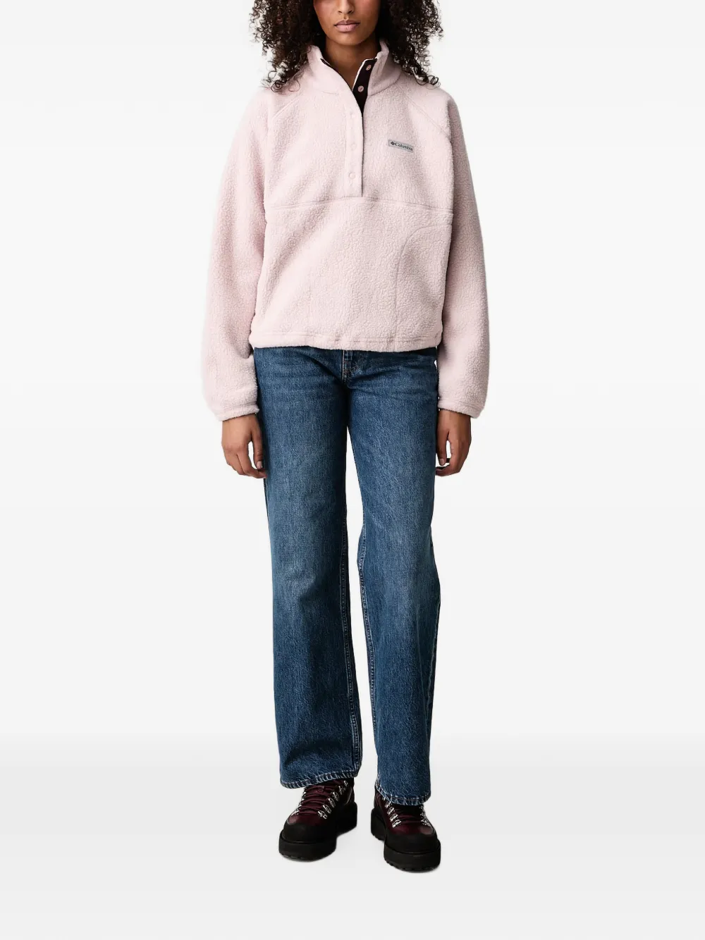 Columbia Jasper Ridge™ fleece-texture press-stud sweater Roze
