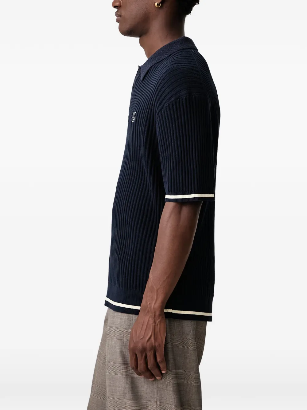 Filling Pieces logo-embroidered polo shirt Blauw