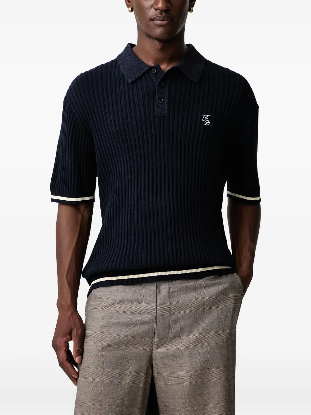 Filling Pieces logo-embroidered polo shirt - Blu