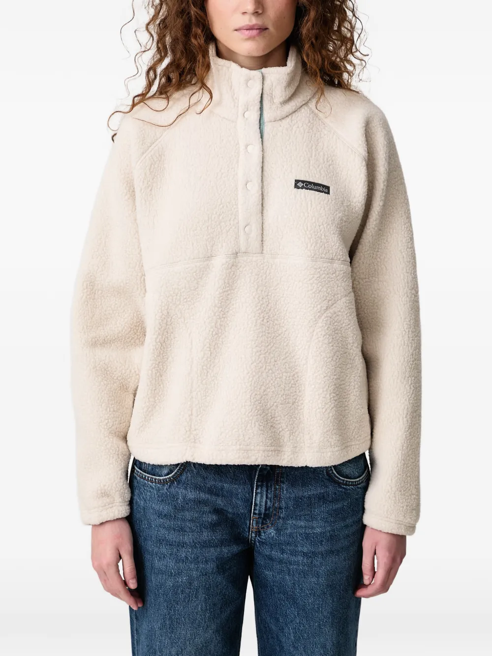 Columbia Jasper Ridge™ fleece-texture press-stud sweater Beige